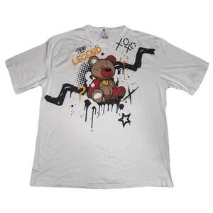 Southpole New Legend Teddy Bear Graphic T-Shirt 6XB White Y2K Streetwear